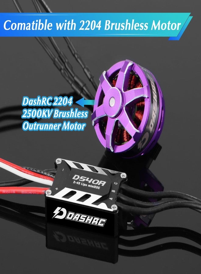 DashRC 2204 2500KV Brushless Outrunner Motor with 40A ESC & Mount Upgrade Kit for Axial SCX24 1/24 RC Crawlers - Image 2